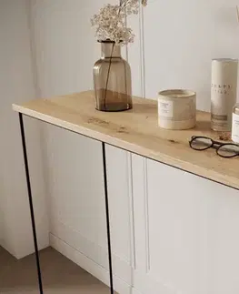 Príručné a servírovacie stolíky ArtAdrk Príručný stolík MILAN | čierne nohy Farba: Dub artisan
