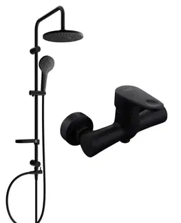 Sprchy a sprchové panely MEXEN/S - Erik sprchový stĺp vrátane sprchovej batérie Kama, čierna 72540205-70