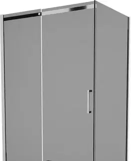 Vane MEXEN/S - Omega sprchovací kút 100x80, grafit, chróm + čierna vanička so sifónom 825-100-080-01-40-4070