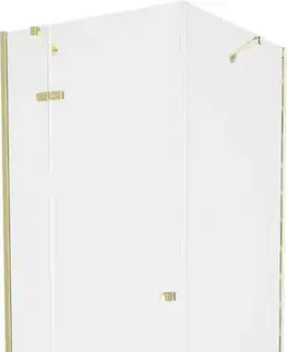 Vane MEXEN/S - Roma sprchovací kút 90x90, transparent, zlatá + čierna vanička so sifónom 854-090-090-50-00-4070G