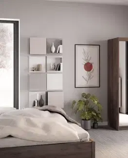 Šatníkové skrine ArtLemp Šatníková skriňa ELLEN 2D so zrkadlom | dub lefkas