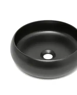 Umývadlá Umývadlo na dosku SAT Feel 36x36 cm čierne matné bez prepadu SATUMFEEL3636BKM SATUMFEEL3636BKM