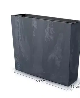 Kvetináče a truhlíky NABBI DUC600TE plastový kvetináč 60 cm antracit