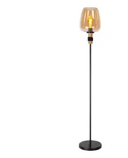 Lampy Lucide 45708/01/62 - Stojacia lampa ILONA 1xE27/40W/230V čierna/béžová 45708/01/62