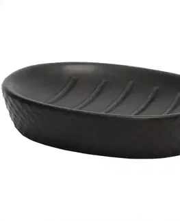 Kúpeľňové doplnky Držiak na mydlo Dots keramika, čierna CST-1647 99