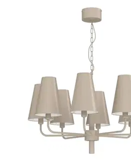 Svietidlá  Luster na reťazi TORTOLA 8xE14/15W/230V béžový 3670