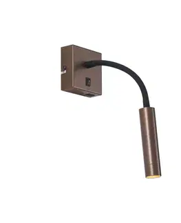 Lampy Moderné bronzové nástenné svietidlo s portom USB-C - Gosna