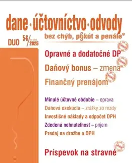 Dane, účtovníctvo DUO č. 5-6 / 2025 - Opravné a dodatočné daňové priznanie - Kolektív autorov