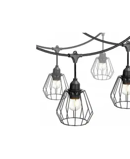 Záhradné lampy  Vonkajšia dekoratívna reťaz CRETE 15xE27/230V 20m IP44 005132