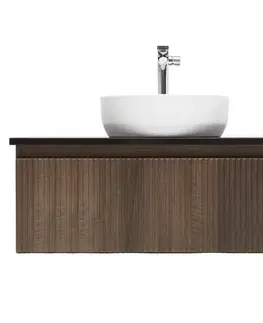 Kúpeľňový nábytok Kúpeľňová skrinka s umývadlom a batériou SAT Evolution 98x30x44, 8 cm orech mat SATEVO100NADBUB SATEVO100NADBUB