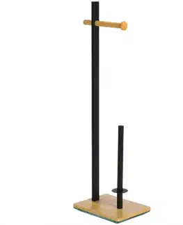 Kúpeľňové doplnky Stojan WC Čierna/Bambus Bpl0035a/Bpl0027a