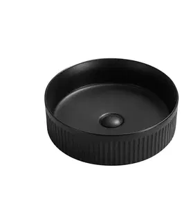 Umývadlá MEXEN - Grovo umývadlo na dosku reliéf 35 x 35, čierna mat 22303585