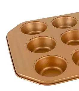Formy na pečenie MAKRO - Forma na muffiny 12ks GOLD