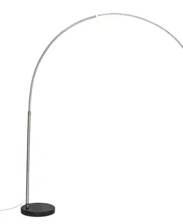 Oblúkové lampy Moderná oblúková lampa oceľ s mramorovým podstavcom - XXL