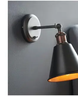 Svietidlá Endon 92866 - Nástenné bodové svietidlo HAL 1xE27/10W/230V matný chróm/medená 92866