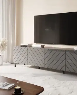 TV stolíky CAMA MEBLE Abeto 200 tv stolík grafit / grafit lesk