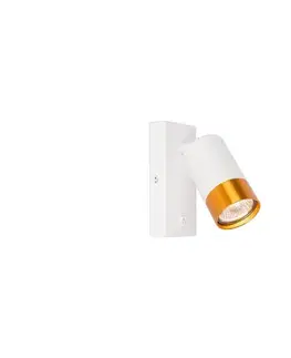Svietidlá  Nástenné bodové svietidlo 1xGU10/35W/230V biela/zlatá BEDROOM LIGHT WHITE-GOLD