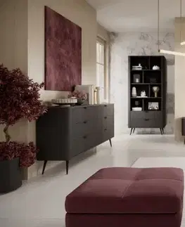Nábytok do obývačky ArtLas TV stolík LINA 200 2D | čierna