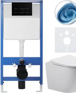 Záchody CERANO - Kompletný WC set Profi/Cesso - biela lesklá - WC tlačidlo Line/Čierna lesklá - predstenová inštalácia - 49x36 CER-8050BD84359