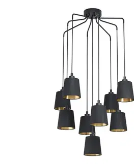 Svietidlá Eglo 39739 - Luster na lanku BERNABETTA 9xE27/40W/230V čierna 39739