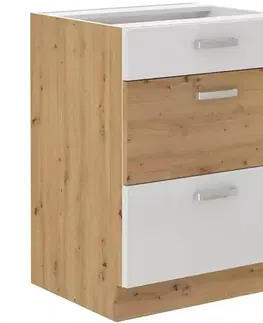 Kuchynské skrinky stojace Skrinka do kuchyne ARTISAN biela lesklá 60D 3S BB