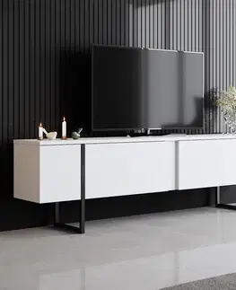 TV stolíky GOLD TV stolík na nožičkách, biela / čierna