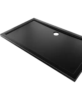 Vane MEXEN - Flow sprchová vanička obdĺžniková slim 75 x 140, čierna mat 46R707514