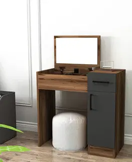 Toaletné Toaletný stolík Inci - Light Walnut, Anthracite