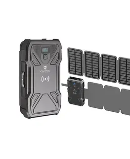 Predlžovacie káble Viking Technology Viking Power Bank s LED osvetlením, bezdrôtovým nabíjaním a solárnym panelom, Power Delivery 22W/20000mAh TYR2