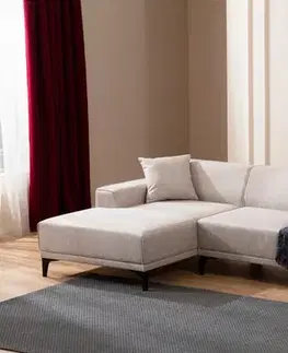 Sedacie súpravy Rohová sedacia súprava / Rohová pohovka Petra L Corner - White