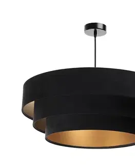 Svietidlá  Luster na lanku TRINITI 1xE27/60W/230V čierna/zlatá 050-009-60