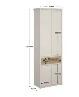 Šatňové skrine Šatníková skriňa KAROS 4D1S/70 Tempo Kondela