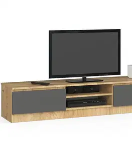 TV stolíky Dizajnový TV stolík ROMANA160, dub Artisan / grafit
