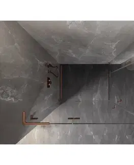 Sprchovacie kúty MEXEN/S - Lunar L Duo sprchovací kút dvere krídlové pravá 105 x 80, transparent, meď kartáčovaná 834L-105P-080L-65-00