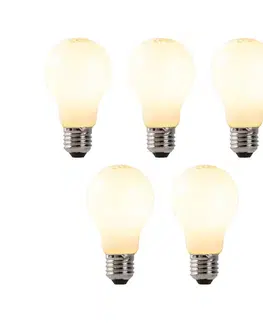 LED osvetlenie Sada 5 stmievateľných LED žiaroviek s opálovým sklom E27 7W 806 lm 2200K