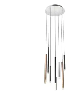 Svietidlá Redo 01-2053 - LED Luster na lanku MADISON 8xLED/4W/230V lesklý chróm/čierna/meď 01-2053