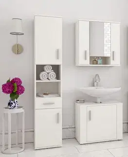 Kúpeľňový nábytok KONDELA Lessy New kúpeľňa biela