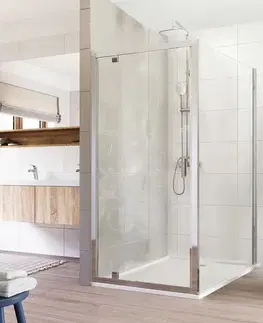 Sprchovacie kúty Mereo Sprchovací kút, Lima, obdĺžnik, pivotový, 80x90 cm, chróm ALU, sklo Číre CK87993K