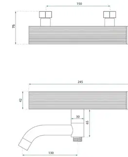 Kúpeľňové batérie REA - Vaňová nástenná batéria Argon Brush Copper REA-B2091