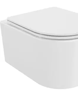 Záchody MEXEN/S - Sofia Závesná WC misa Rimless Tornado vrátane sedátka s slow slim, duroplast, biela lesk 30540300T