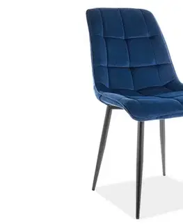 Kuchynské a jedálenské stoličky Signal Jedálenská stolička CHIC VELVET | čierne nohy Farba: Granátová / Bluvel 86