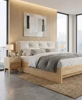 Postele KONDELA Florencia manželská posteľ 180x200 prírodná