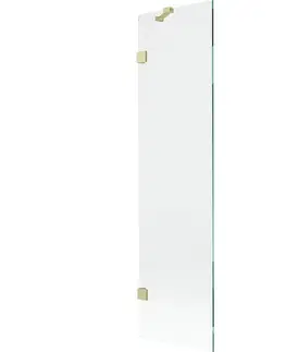 Sprchové dvere MEXEN/S - Lunar vaňová zástena FIX 50 x 150, transparent, zlatá kartáčovaná 897-050-000-55-00