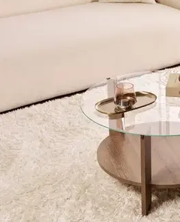 Konferenčné stolíky Konferenčný stolík Clara - Walnut, Transparent
