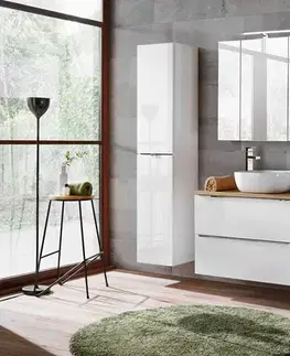 Kúpeľňový nábytok Comad Capri White skrinka 80x46x57 cm závesná kúpeľňová skrinka pod umývadlo biela-dub CAPRI WHITE 821B FSC