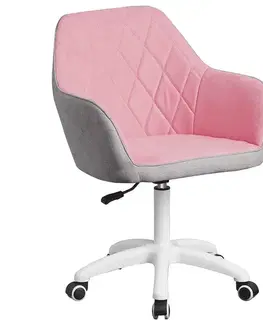 Kancelárske stoličky KONDELA Santy kancelárske kreslo ružová / sivá / biela