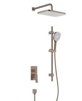 Držadlá k vani KFA KFA - Malaga sprchový set, podomietkový s posuvným držiakom, PVD brushed rose gold 4529-301-34