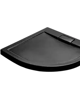 Sprchové vaničky Vanička polokrúhla Axim Ultraslim Stone Effect New 90x90 čierna