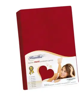 Plachty Bellatex Froté prestieradlo Kamilka červená, 90 x 200 cm