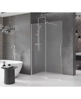 Sprchové dvere MEXEN/S - Velar Sprchová zástena posuvná Walk-in 130 x 200, dekor 8 mm, chróm 871-130-000-33-01